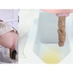 黒スキニー美女のイキミ顔うんこ